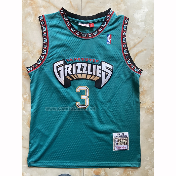 Camiseta Memphis Grizzlies Shareef Abdur-Rahim NO 3 Mitchell & Ness 1996-97 Verde